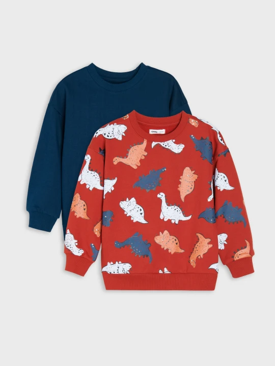 Zdjęcie produktu Sinsay - Bluzy z bawełną w dinozaury 2 pack - wielobarwny