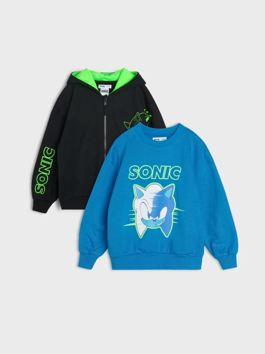Zdjęcie produktu Sinsay - Bluzy z kontrastowymi kolorami 2 pack Sonic the Hedgehog - wielobarwny