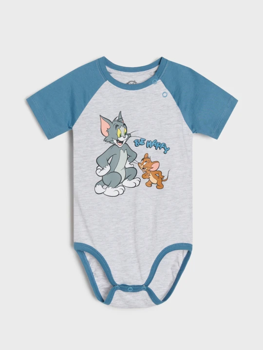 Zdjęcie produktu Sinsay - Body z krótkim rękawem Tom and Jerry - szary