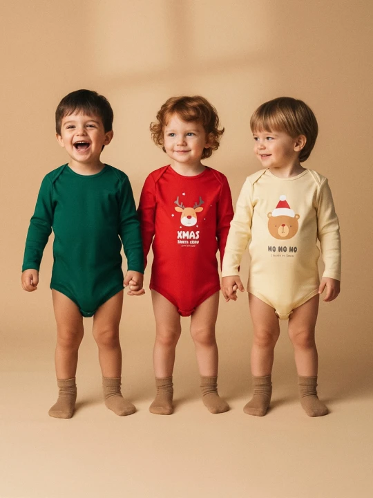 Zdjęcie produktu Sinsay - Body z motywem świątecznym 3 pack - czerwony