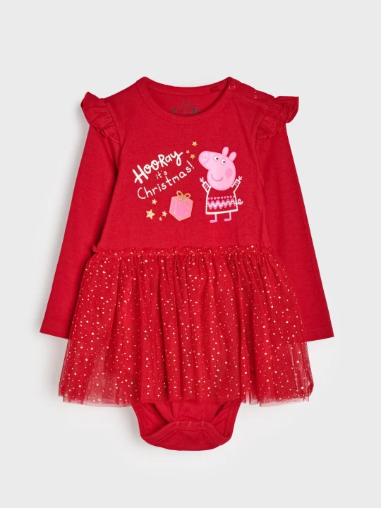 Zdjęcie produktu Sinsay - Body z sukienką Peppa Pig - czerwony