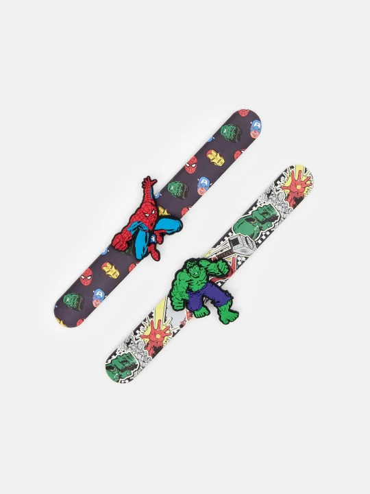 Zdjęcie produktu Sinsay - Bransoletki samozaciskowe z elementemi 3D 2 pack Marvel - wielobarwny