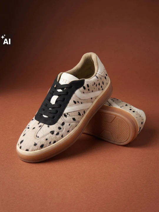 Zdjęcie produktu Sinsay - Buty sneakers ze skóry z motywem pantery - wielobarwny