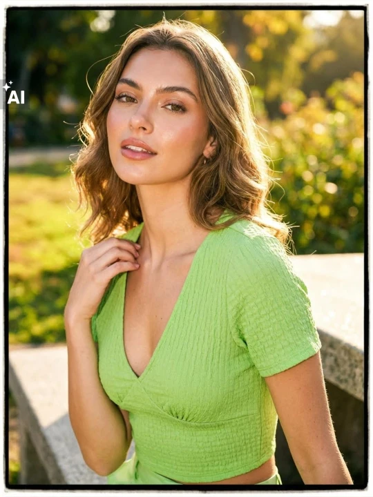 Zdjęcie produktu Sinsay - Crop top z ozdobnymi marszczeniami - zielony