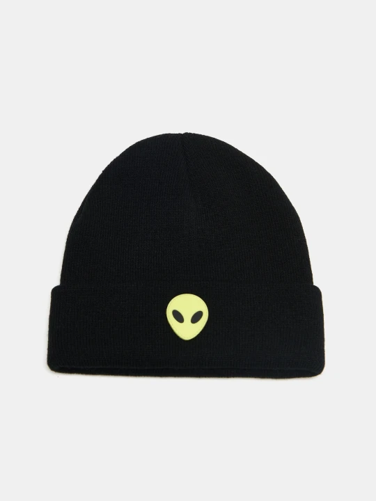 Zdjęcie produktu Sinsay - Czapka beanie z naszywką - czarny