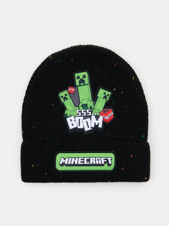 Zdjęcie produktu Sinsay - Czapka beanie z naszywką Minecraft - czarny