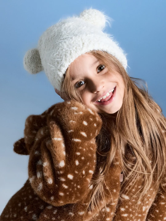 Zdjęcie produktu Sinsay - Czapka beanie z uszkami misia - kremowy