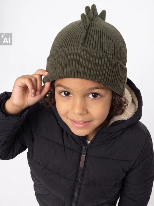 Zdjęcie produktu Sinsay - Czapka beanie z wiskozą i elementami 3D - khaki