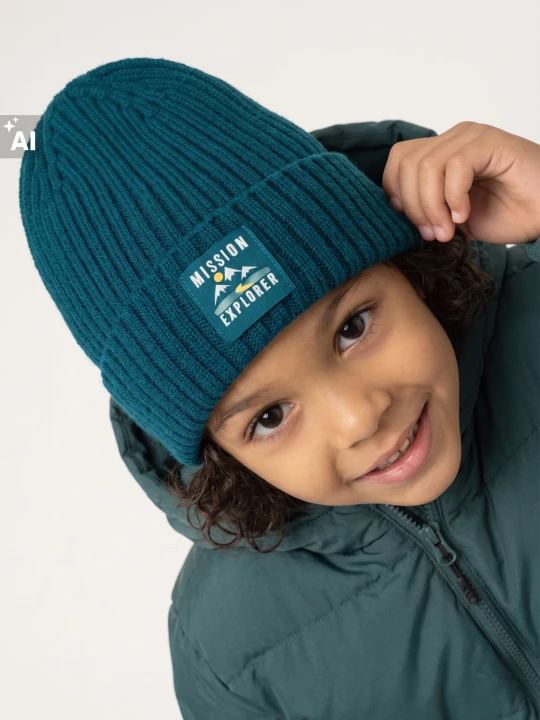 Zdjęcie produktu Sinsay - Czapka beanie z wiskozą i naszywką - zielony