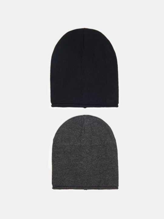 Zdjęcie produktu Sinsay - Czapki beanie z wiskozą 2 pack - szary
