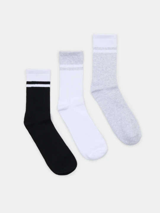 Zdjęcie produktu Sinsay - Długie prążkowane skarpety 3 pack - biały