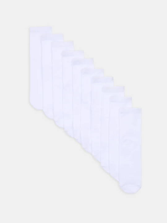 Zdjęcie produktu Sinsay - Długie skarpetki z bawełną 10 pack - biały