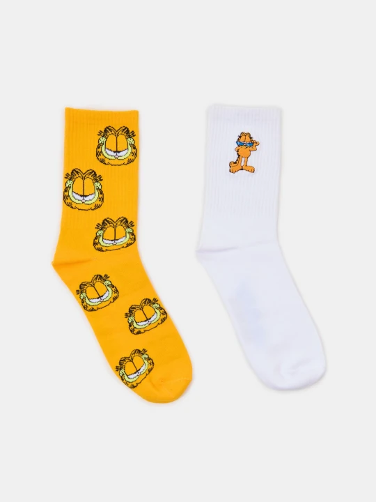 Zdjęcie produktu Sinsay - Długie skarpetki z nadrukiem i haftem Garfield 2 pack - wielobarwny