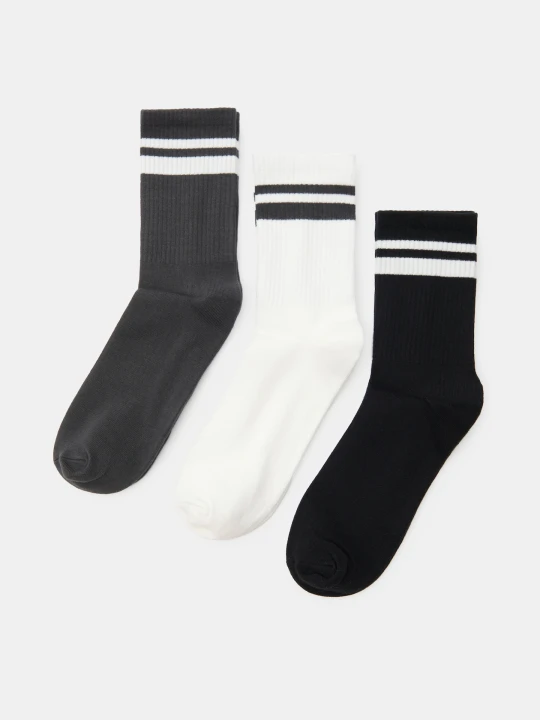 Zdjęcie produktu Sinsay - Długie skarpetki z paskiem 3 pack - wielobarwny