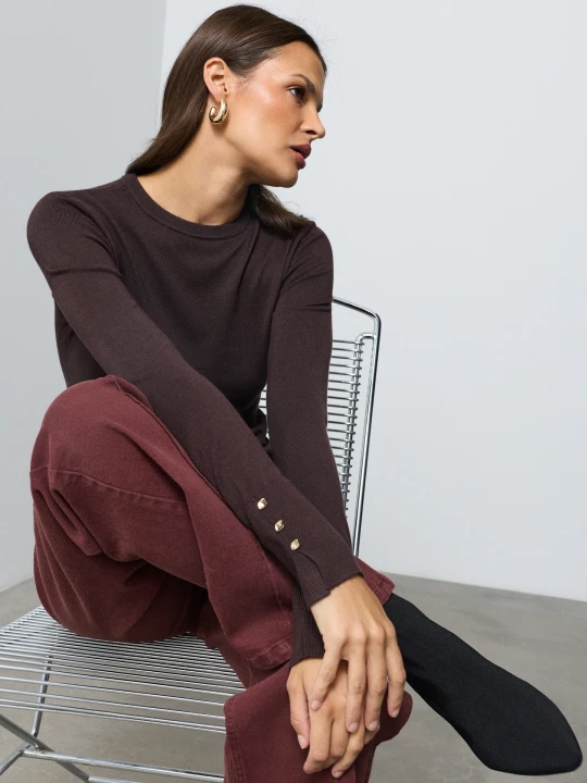 Zdjęcie produktu Sinsay - Dopasowany sweter z wiskozą - dark grey jeans
