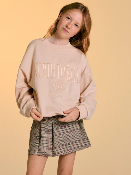 Zdjęcie produktu Sinsay - Dresowa bluza z haftowanym napisem - beżowy