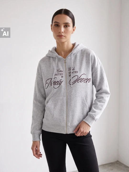 Zdjęcie produktu Sinsay - Dresowa rozpinana bluza z kapturem - szary