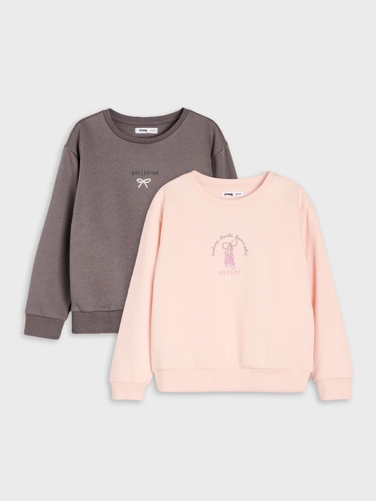 Zdjęcie produktu Sinsay - Dresowe bluzy z nadrukiem 2 pack - wielobarwny