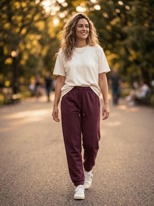 Zdjęcie produktu Sinsay - Dresowe spodnie jogger terry - bordowy