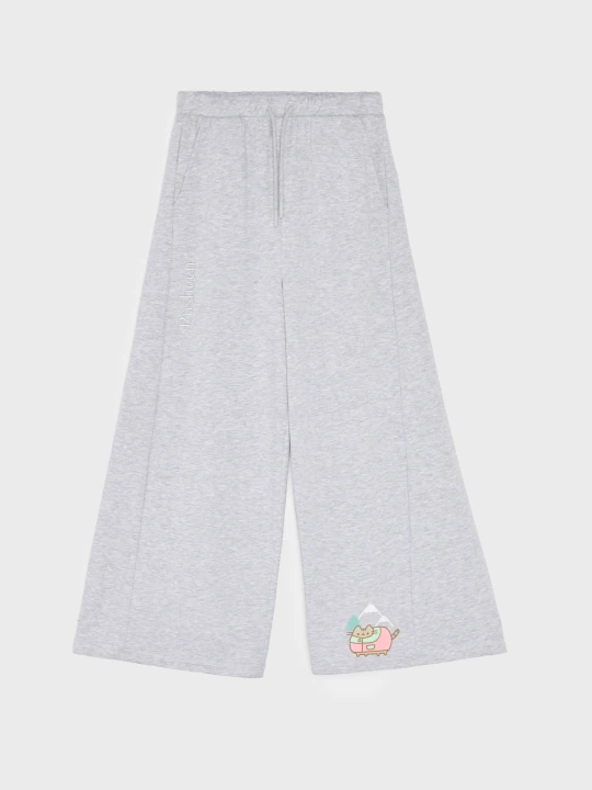 Zdjęcie produktu Sinsay - Dresowe spodnie wide leg z bawełną Pusheen the Cat - szary