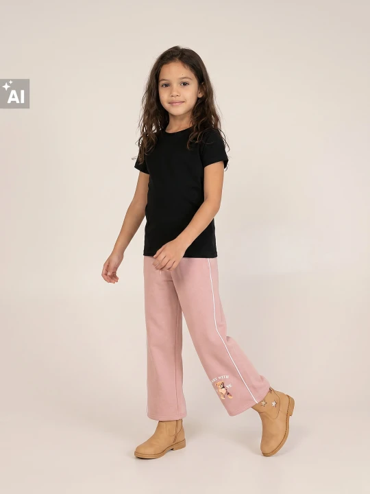Zdjęcie produktu Sinsay - Dresowe spodnie wide leg z kontrastową lamówką - fioletowy