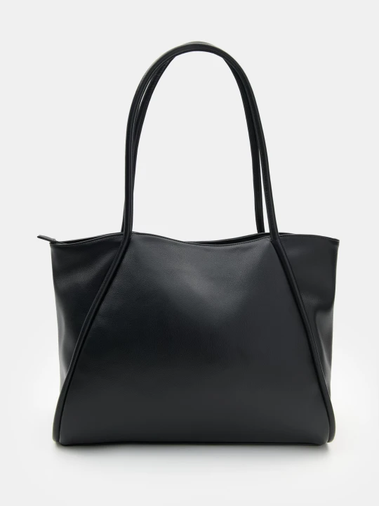 Zdjęcie produktu Sinsay - Duża torba shopper z imitacji skóry - czarny