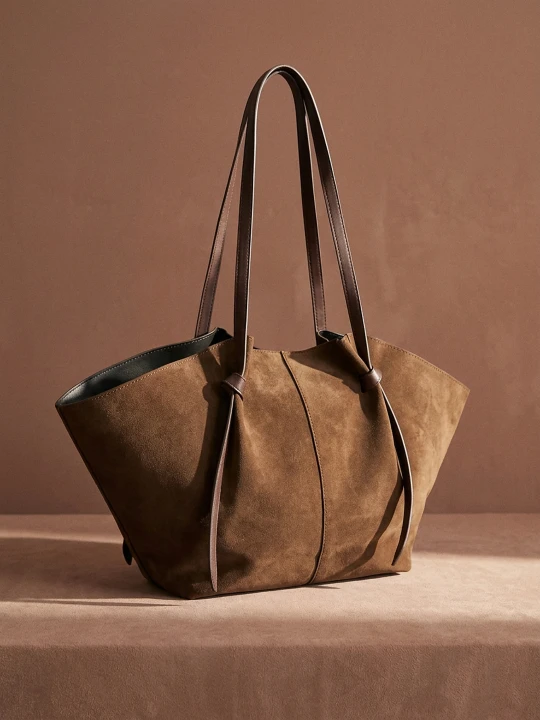 Zdjęcie produktu Sinsay - Duża torba z imitacji zamszu - brązowy