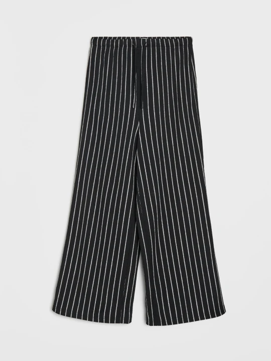 Zdjęcie produktu Sinsay - Dzianinowe spodnie wide leg w paski - wielobarwny