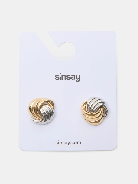 Zdjęcie produktu Sinsay - Eleganckie kolczyki o przeplatanej strukturze - wielobarwny