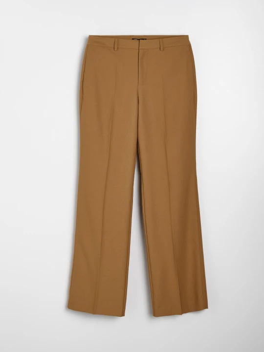 Zdjęcie produktu Sinsay - Eleganckie spodnie straight leg z domieszką wiskozy - żółty