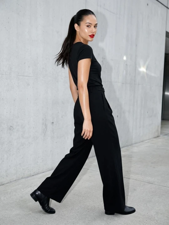 Zdjęcie produktu Sinsay - Eleganckie spodnie wide leg - czarny