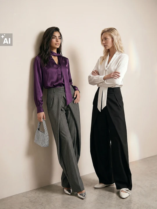 Zdjęcie produktu Sinsay - Eleganckie spodnie wide leg z domieszką wiskozy - czarny