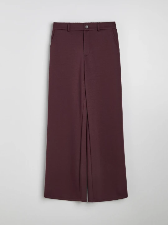 Zdjęcie produktu Sinsay - Eleganckie spodnie wide leg z domieszką wiskozy - czerwony