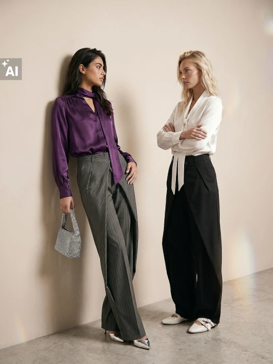 Zdjęcie produktu Sinsay - Eleganckie spodnie wide leg z domieszką wiskozy - szary