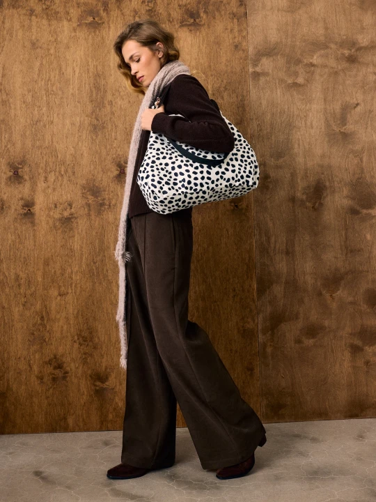 Zdjęcie produktu Sinsay - Eleganckie spodnie wide leg z przeszyciami - brązowy