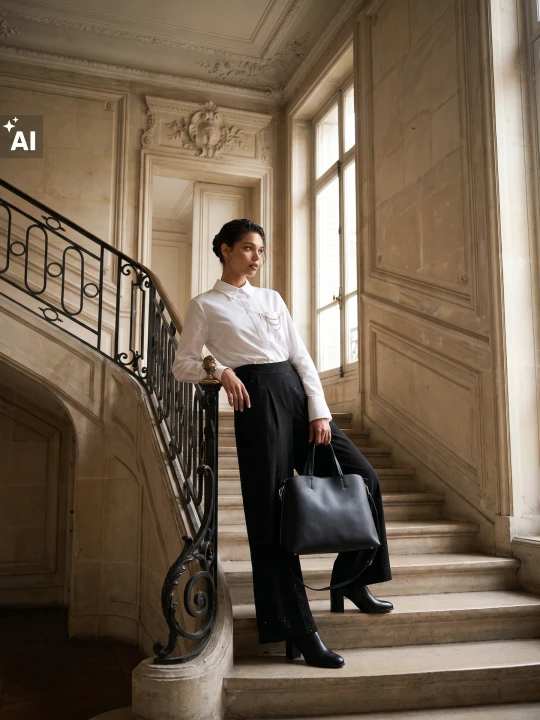 Zdjęcie produktu Sinsay - Eleganckie spodnie wide leg z zakładkami - czarny