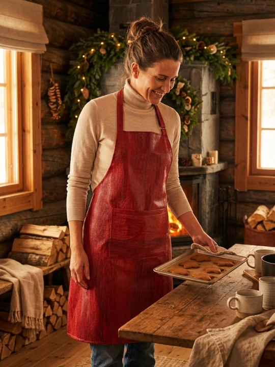Zdjęcie produktu Sinsay - Fartuch kuchenny z kieszenią - czerwony