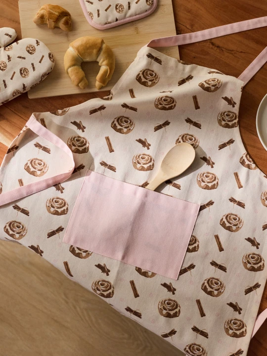 Zdjęcie produktu Sinsay - Fartuch kuchenny z motywem ciastka i wanilii - kremowy