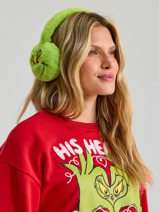 Zdjęcie produktu Sinsay - Futrzane nauszniki z haftem Grinch - zielony