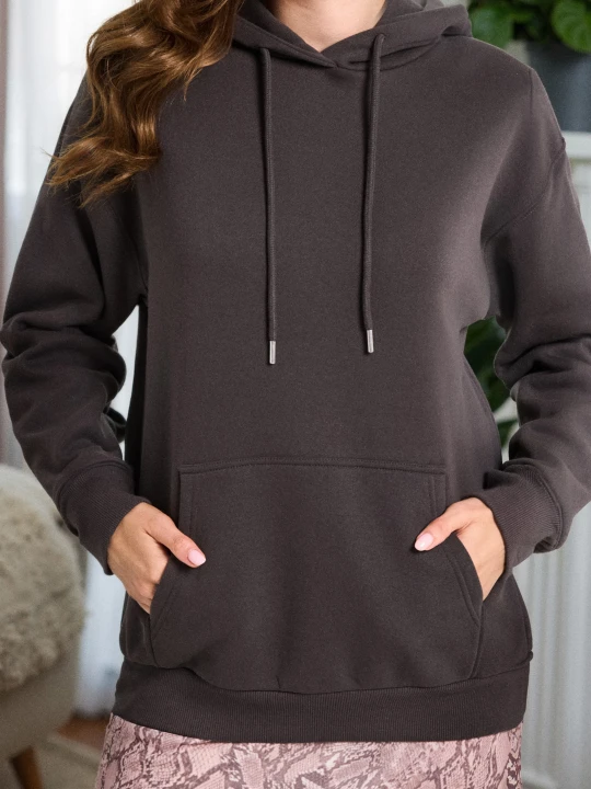 Zdjęcie produktu Sinsay - Gładka bluza z kapturem basic - szary