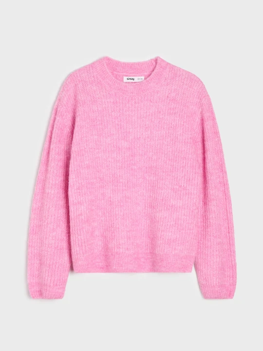Zdjęcie produktu Sinsay - Gładki sweter oversize - różowy