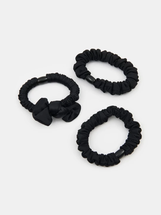 Zdjęcie produktu Sinsay - Gumki do włosów scrunchie 3 pack - czarny