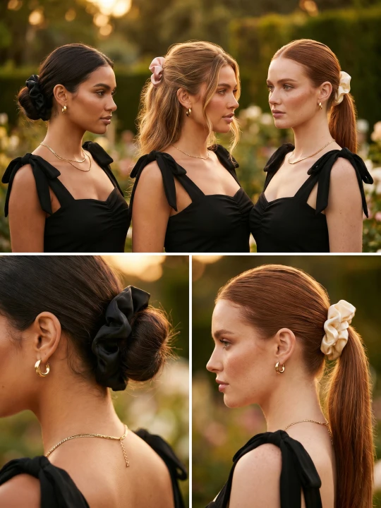 Zdjęcie produktu Sinsay - Gumki do włosów scrunchie 3 pack - wielobarwny