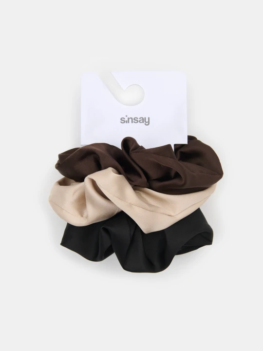 Zdjęcie produktu Sinsay - Gumki do włosów scrunchie 3 pack - wielobarwny