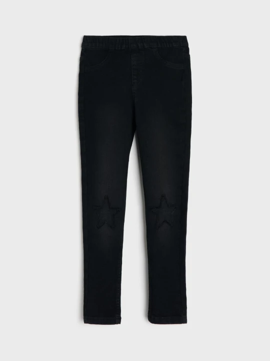 Zdjęcie produktu Sinsay - Jeansowe jegginsy skinny slim z domieszką wiskozy - czarny