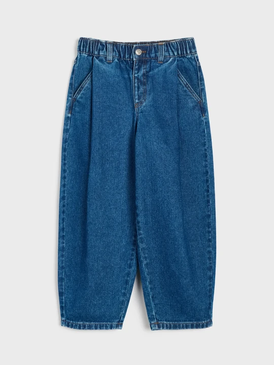 Zdjęcie produktu Sinsay - Jeansy barrel leg - granatowy