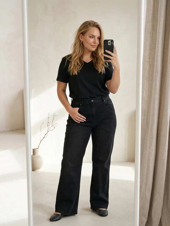 Zdjęcie produktu Sinsay - Jeansy bootcut Plus Size - czarny
