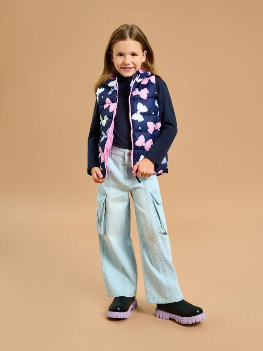 Zdjęcie produktu Sinsay - Jeansy cargo wide leg - niebieski