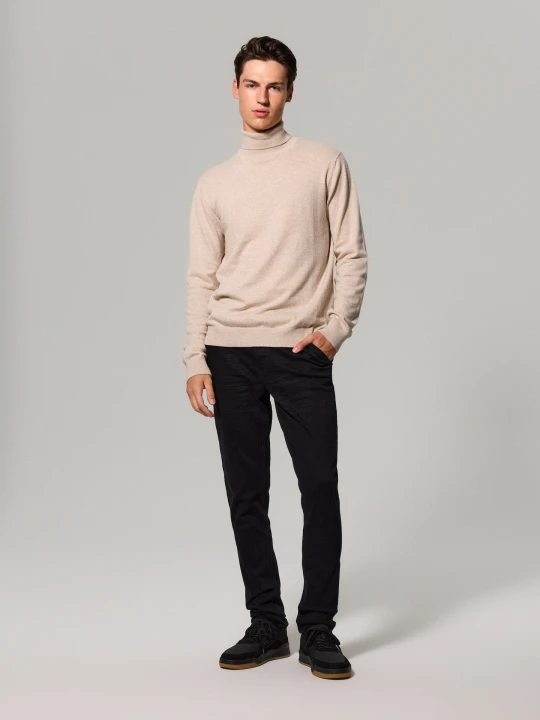 Zdjęcie produktu Sinsay - Jeansy chino slim fit z paskiem - czarny