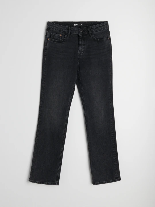 Zdjęcie produktu Sinsay - Jeansy comfort straight z efektem sprania - czarny